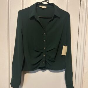 Green Button Up Blouse